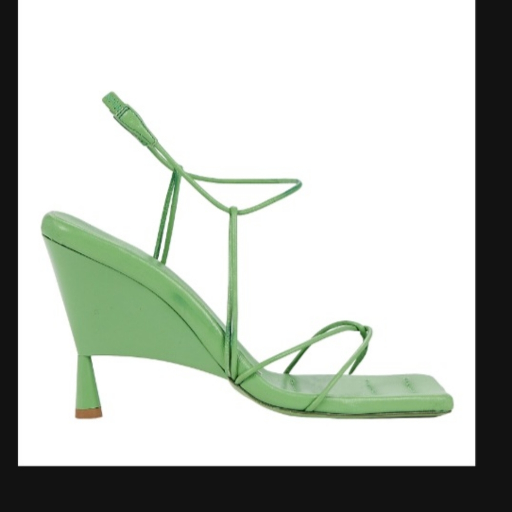 *NEW* Gia Borghini x RHW strappy sandal Green approx. 100mm lamb leather